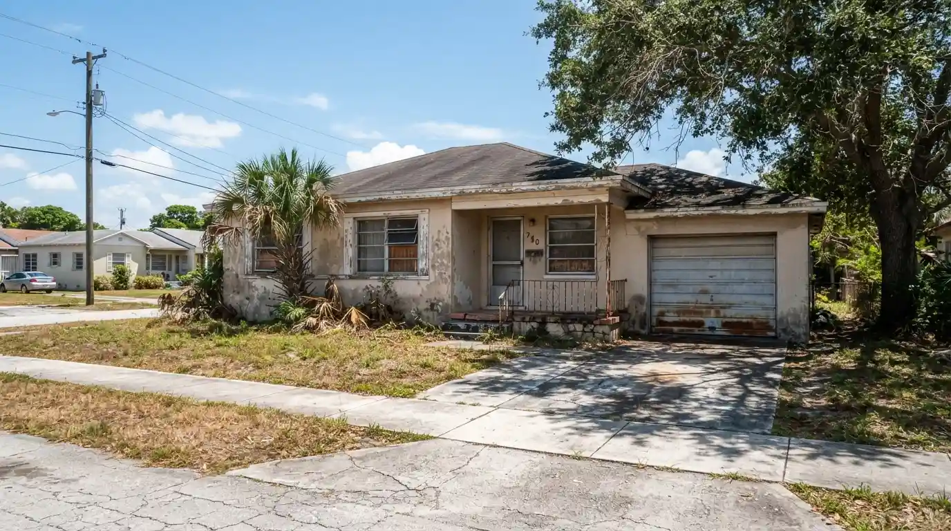 The original exterior condition before the renovation process started.