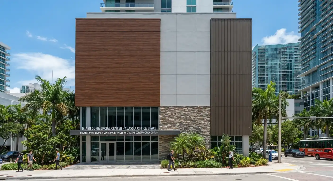 Commercial construction siding materials in Miami
